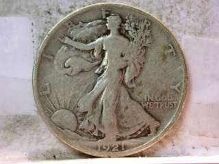 1921 S FINE SILVER WALKING LIBERTY HALF DOLLAR ID#T595  