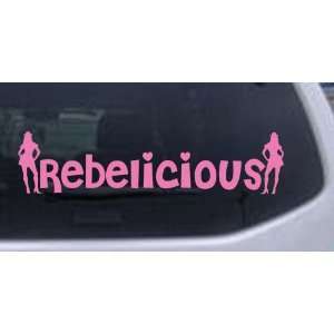 Rebelicious Sexy Cowgirls Car Window Wall Laptop Decal Sticker    Pink 