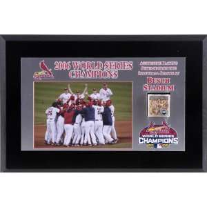   2006 World Series 7x11 Plaque With Game Used Dirt