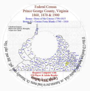 Prince George County VA Census Records   1840, 1870 & 1900  