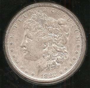1882 O/S Over mint mark XF Morgan Silver Dollar #3  
