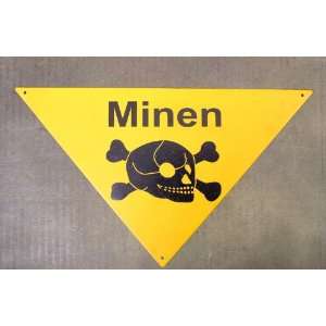 German WWII Minen Steel Sign