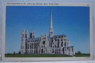 NYC New York NY St John the Divine Cathedral Postcard Old Vintage Card 