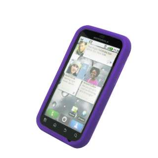 for Motorola Defy Purple Silicone Case+Car Charger+USB 738435508463 