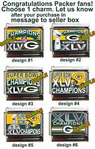 Green Bay Packers Super Bowl XLV Champs Italian Charm  