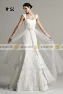 2012 Wedding Dress Sheath Bridal Gown Custom New Lace Cap sleeve 