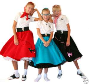 pc Girls 50s POODLE SKIRT outfit 4 6 Sm CHILD Choose  