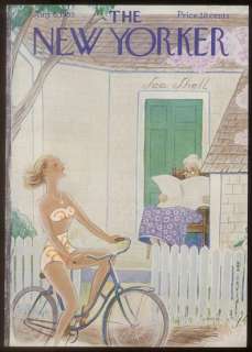 1955 smoking bikini girl bicycle New Yorker cover  