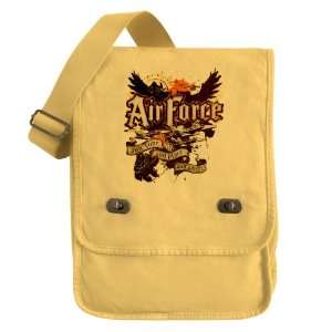 Messenger Field Bag Yellow Air Force US Grunge Any Time Any Place Any 
