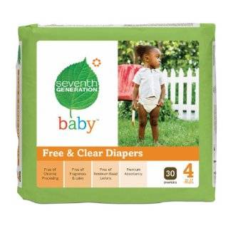 Seventh Generation Free and Clear Baby Diapers, Stage 4, 30 Count 