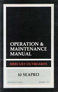 1990 Mercury 10 Seapro Outboard Operation Manual  