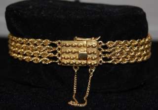 VTG 14K GOLD 6 1/2 Braded Rope Link Bracelet Heavy 19g  