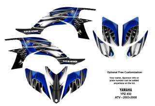 YAMAHA YFZ450 Atv Quad Graphic Decal Kit #4444 Blue  