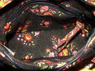 Vera Bradley Chocolat Black Brown Small Medium Handbag Bag Purse Tote 