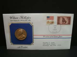 Presidential Medal First Day Cover William McKinley  