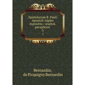   . analysi.paraphrasi . 3 de Picquigny Bernardin Bernardin Books