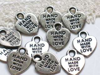 Word Handmade with Love is printed on both sides of charm