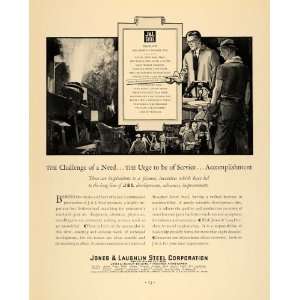  1933 Ad Jones Laughlin Steel Bessemer Screw Men Working 
