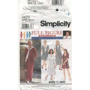  Simplicity Pattern 9472 for Dress, Size FF (18W 24W) Arts 