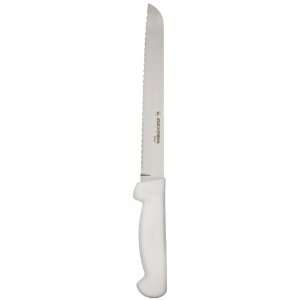 Basics P94803 8 White Scalloped Bread Knife with Polypropylene Handle 