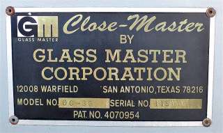 Glass Master CloseMaster HVAC Duct Fabricator DC 36  