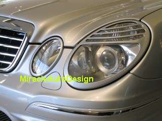   ) of silver headlight rings for 2002 2006 Mercedes Benz W211 E Class