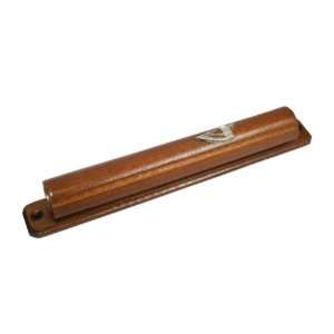  20cm Mezuzah with Rounded Front with Shin in Nut Brown 