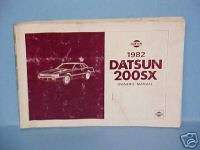 1982 DATSUN 200SX S110 OWNERS MANUAL SERVICE GUIDE BOOK  