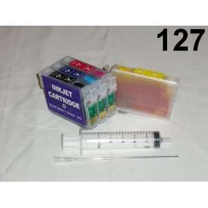  Non OEM, 4 Refillable 127 ink Cartridge for WorkForce 545 