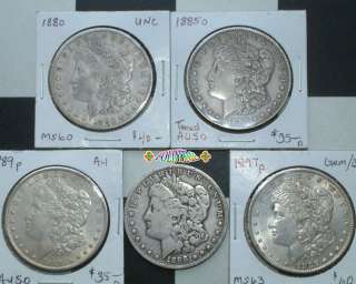   Coin Estate Lot 1880 1885o 1888 1889 1897 MS collectible cc E81  