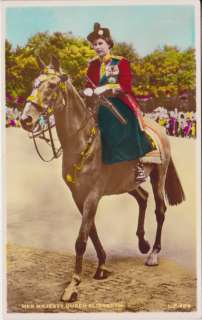 VINTAGE RPPC QUEEN ELIZABETH RIDING WINSTON SIDESADDLE HORSE 