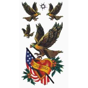 Lower Back, Shoulder, Neck, Arm Temporary Tattoos   American Eagle