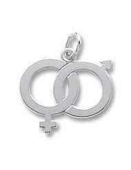 Male and Female Symbol Charm in Sterling Silver