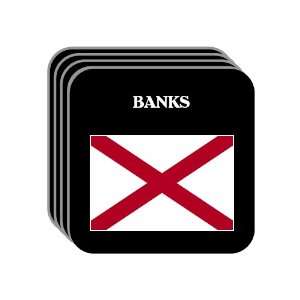  US State Flag   BANKS, Alabama (AL) Set of 4 Mini Mousepad 