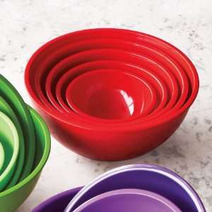    Sur La Table Red Mixing and Prep Bowl Set