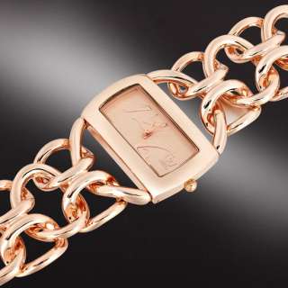 Fashion Lady Modern ROCOCO Style Stainless Steel Rose Gold Wrist 