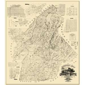  BUTTE COUNTY CALIFORNIA (CA) LANDOWNER MAP 1877