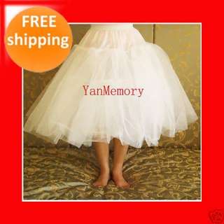29L White Tulles Hoopless Petticoat /Skirt/ Wedding Evening Party 