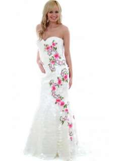 Sherri Hill White Petals & Roses Ball Gown Style 2258