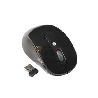 Black Wireless Notebook Portable Optical Mouse 2.4GHz  