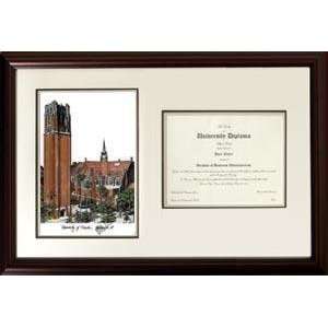 University of Florida The Tower Graduate Framed Lithograph w/ Diploma 