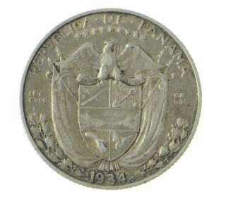1934   Panama   25 Centavos Cents Silver Quarter Coin   SKU# 2683 