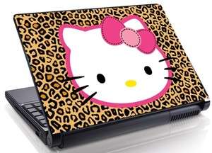 Hello Kitty Cheetah pattern Laptop SKIN DECAL Mini All SIZES 10 15.4 