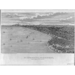 Milwaukee,Wisconsin,WI,view from the north,c1892,Waterfront,ships 