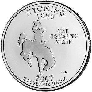 2007 P WYOMING STATE QUARTER   FROM MINT ROLL UNCIRC.  