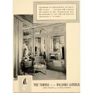  1937 Ad Towers Waldorf Astoria Hotel 50th St New York 