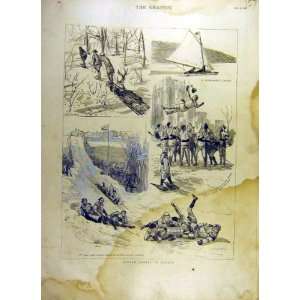  1887 Winter Sports Canada Sledging Bouncing Yachting