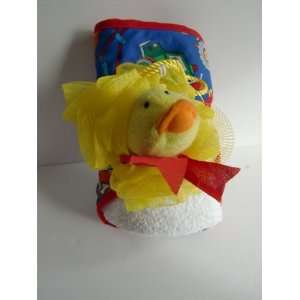    Truck Design Hooded Towel with Ducky Bath Puff 