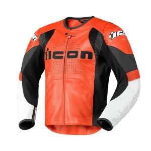  ICON Mens Overload Prime Leather Jacket. Removable Wind 