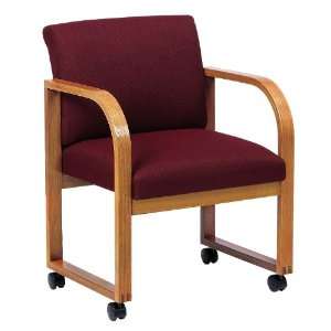  Chair with Casters Avon Wine Fabric/Natural Finish